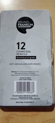 Brunel Franklin Charcoal pencils Set of 12 New Sealed 4 hard 4 soft 4 medium.Tin