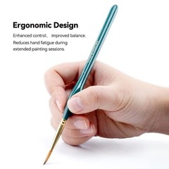 Transon Detail Thin Paint Brush Set 6pcs for Model Minature 6 PCS, Green