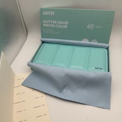 Artsy 48 Color Glitter Solid Watercolor Paint Set In Tin Case New Beautiful Set