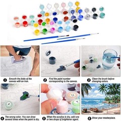 Celestial Body Paint by Numbers Kit for Adults Beginner DIY Oil Art 16x20in