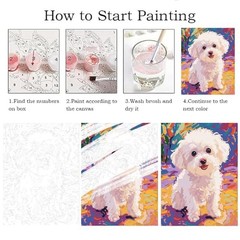 Paint by Numbers Kit for Adults 16″X20″Rolled Canvas(Frameless)-Dog
