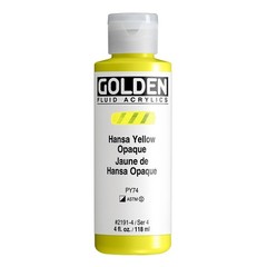 Fluid Acrylics Hansa Yellow Opaque Professional Paint SemiOpaque 4 Fl Oz