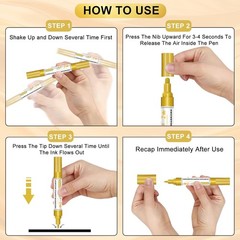 Acrylic Paint Marker Pens – 4 Pack Dual Tip Permanent Markers (0.7mm & 3mm) Wate