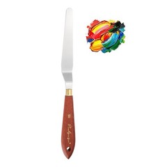 Palette Knife Painting, 9.3″ Stainless Steel, Mahogany Finish(Spatula)