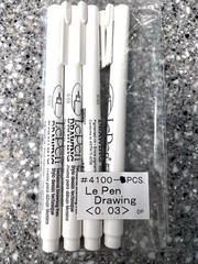 WOW! 2 LePen Drawing Pens 0.03 BLACK Pigmented Ink & FAST FREE SHIP!