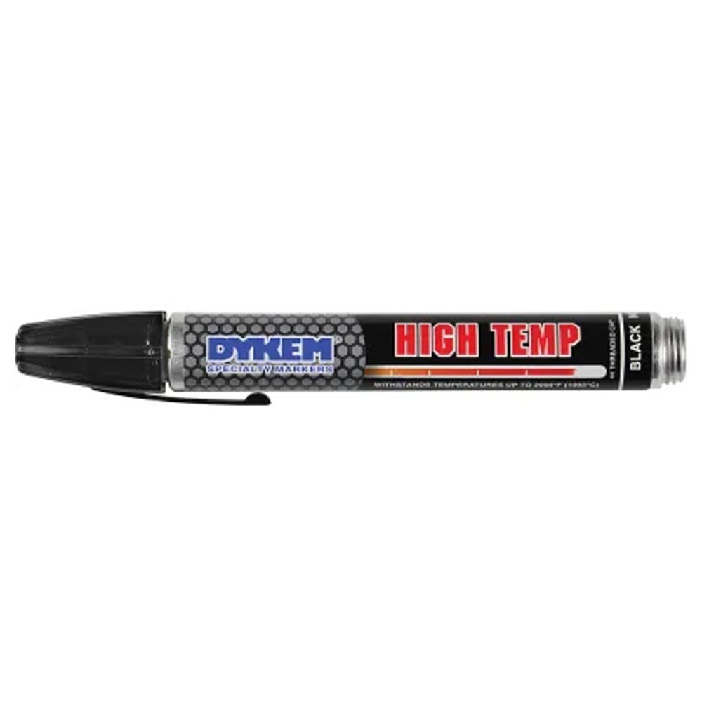 Dykem High Temp Black Fusing Pen Medium Tip for Glass, Ceramics & More 12 Pack