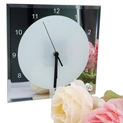 H-E 20pcs/CTN * 7.8″ x 7.8″ Sublimation Blank Clock Glass Photo Frame DIY