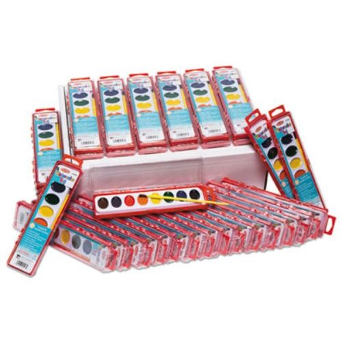 Charles Leonard 40536 Watercolor Paint Pans, 8 Assorted Colors, 1 Oz