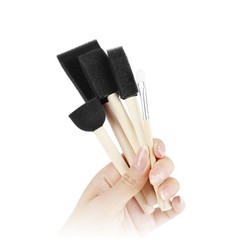 XDT#656-2 Fishtail Fan Art Brush Set 5Pc #0#2#4#6#8 Hog Acrylic Oil Watercolor
