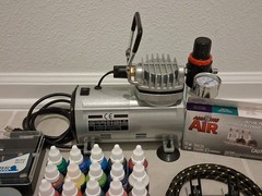 Air Pump Small Air Compressor 18B Model Spray Pen Set, Acrylic Paint Spray Gun