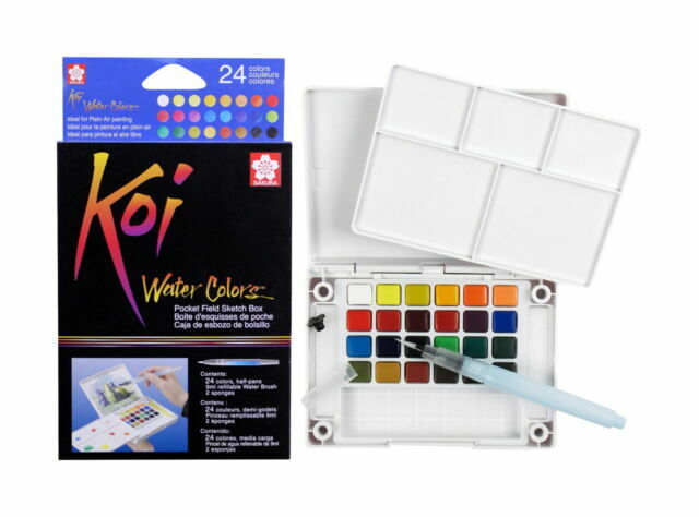 Sakura XNCW-24N Watercolors Field Sketch Set with Brush – Assorted Colors (24…