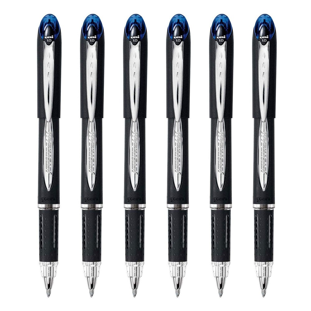 Uni-Ball Jetstream Rollerball Pen, 1.0mm, Bold 6 Count (Pack of 1), Blue