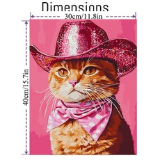 Cowboy Cat Paint by Numbers Kit for Adults DIY Canvas Art 16×20 Inches