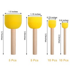 30 Pcs Round Sponges Brush Set, Round Sponge Brushes for Painting, Paint Spon…