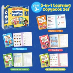 Magic Grooved Writing Practice Books for Kids Age 3-5 6-8, Reusable Large Siz…