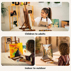 Medium Tabletop Painting Easel, Assembly-Free, Solid Beechwood, Walnut | Adjusta
