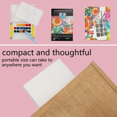 Watercolor Painting Set 30 Colors Travel Kit with Water Pen 24 Sheets Papers