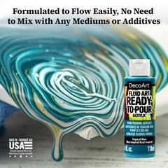 Fluid Art Ready-to-Pour Paint Set – Silver Seas Colors, Set of 6 (4 fl oz Bot…