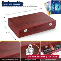 iBayam Art Supplies, 150-Pack Deluxe Wooden Art Set Crafts Drawing Painting Kit