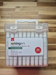 NEW 60 Unique Colors KINGART PRO Double-Ended Art Markers Fine & Chisel Tips