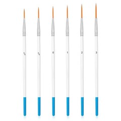 6 Pcs Script Liner Paintbrush, Extra Long Fine Point Tip Brush, Blue