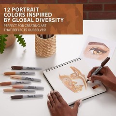 Sharpie Permanent Markers, Portrait Colors, Fine Point, Assorted, 12 ct