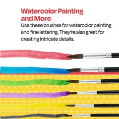 Round Synthetic Watercolor Paint Brushes for School and Arts and Crafts Use, …