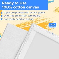 20 Pack Mini Canvas for Painting 4×4 Inch Blank Boards Cotton Gesso Primed Art