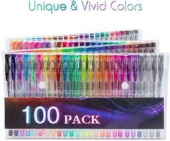 Tanmit 100 Coloring Gel Pens Set for Adults Coloring Books- Gel Colored Pen for