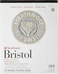 Strathmore 500 Series Bristol, 2-Ply Vellum Surface, 11″x14″, White, 15 Sheets