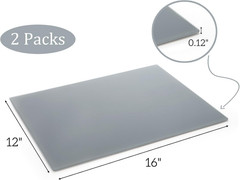 2 Pack Neutral Grey Tempered Glass Palettes, 12″ X 16″ Large Paint Palette, Scra