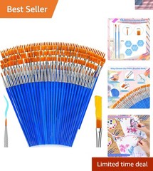 162 Pcs Paint Brushes Bulk, Round Flat Tip Acrylic Paint Brushes Set for Kids…
