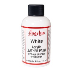 Angelus White Acrylic Leather Paint 4 Fl Oz Quick Dry Flexible Water Based