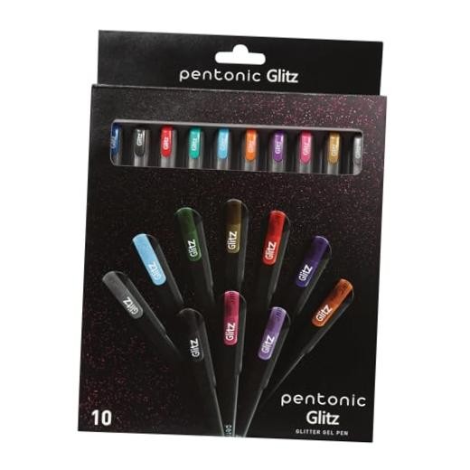 Glitter Gel Pens Count Assorted Colors, 1.0 mm Bold Point, Smooth Writing 10