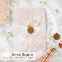 100 PCS PreFolded Vellum Jackets 5×7 Inch Translucent Invitation Sleeves