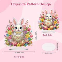 Easter Bunny Diamond Art Tabletop Kit 19.5 x 15 cm DIY Decor