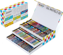 MEEDEN Soft Oil Pastels Set: 144 Vibrant Colors Art Oil Pastels for Blending Lay