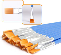 Wide Flat Paint Brushes Set with Nylon Hair, Small Brush Bulk for Detail Paintin