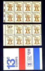 1981 US Booklet or Pane of 7/8, BK128/1595b/1595c! MNH 13c Liberty Bell!