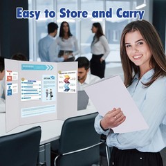 Trifold Poster Board,4 Pack 24″ x 16″ White Corrugated Poster Boards,,Perfect…