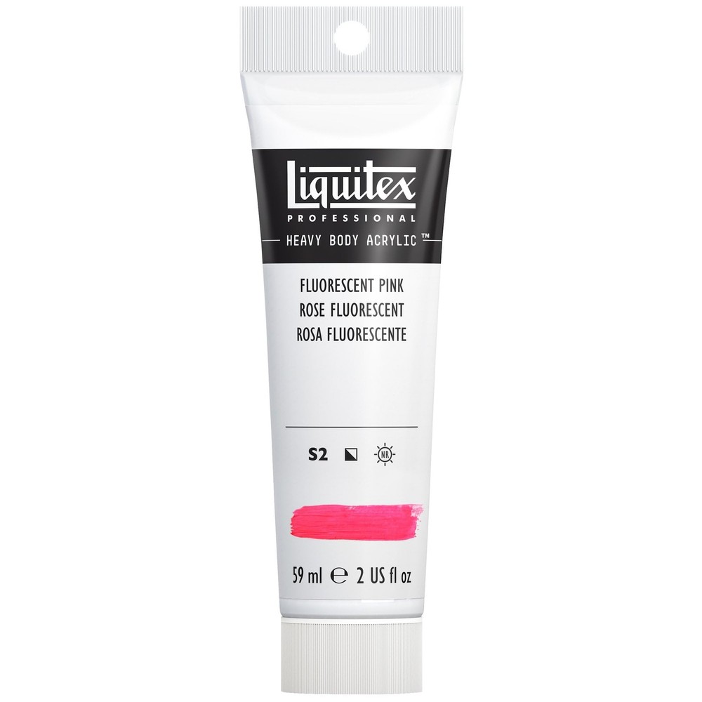 Professional Heavy Body Acrylic Paint, 2-oz (59ml) Tube, Fluorescent Pink