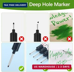 Long Head Deep Hole Marker Pens, 15PCS Long Nib Marker 20mm Quick Dry Waterproof