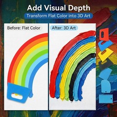YAFIYGI 7Pcs Textured Art Supplies Kit Paint Scrapers for Drawing Artists