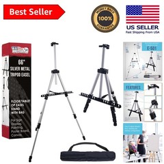 Versatile 66″ Silver Easel Stand – Perfect for Canvas, Posters & Presentations