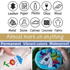Overseas Paint Pens Paint Markers 6 Colors Oil Based Permanent Markers Medium