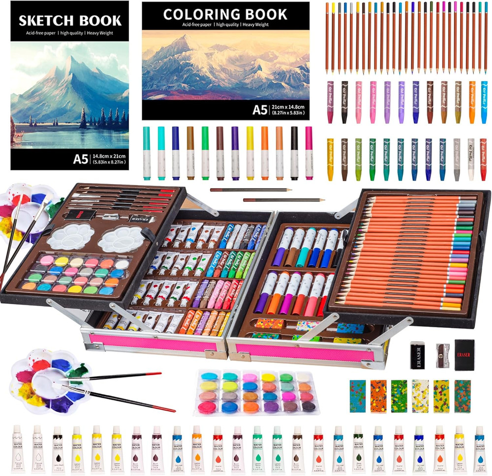 Art Set, 139 Pack Painting Drawing Art Supplies Kit with 2 Sketch Pads, Double L
