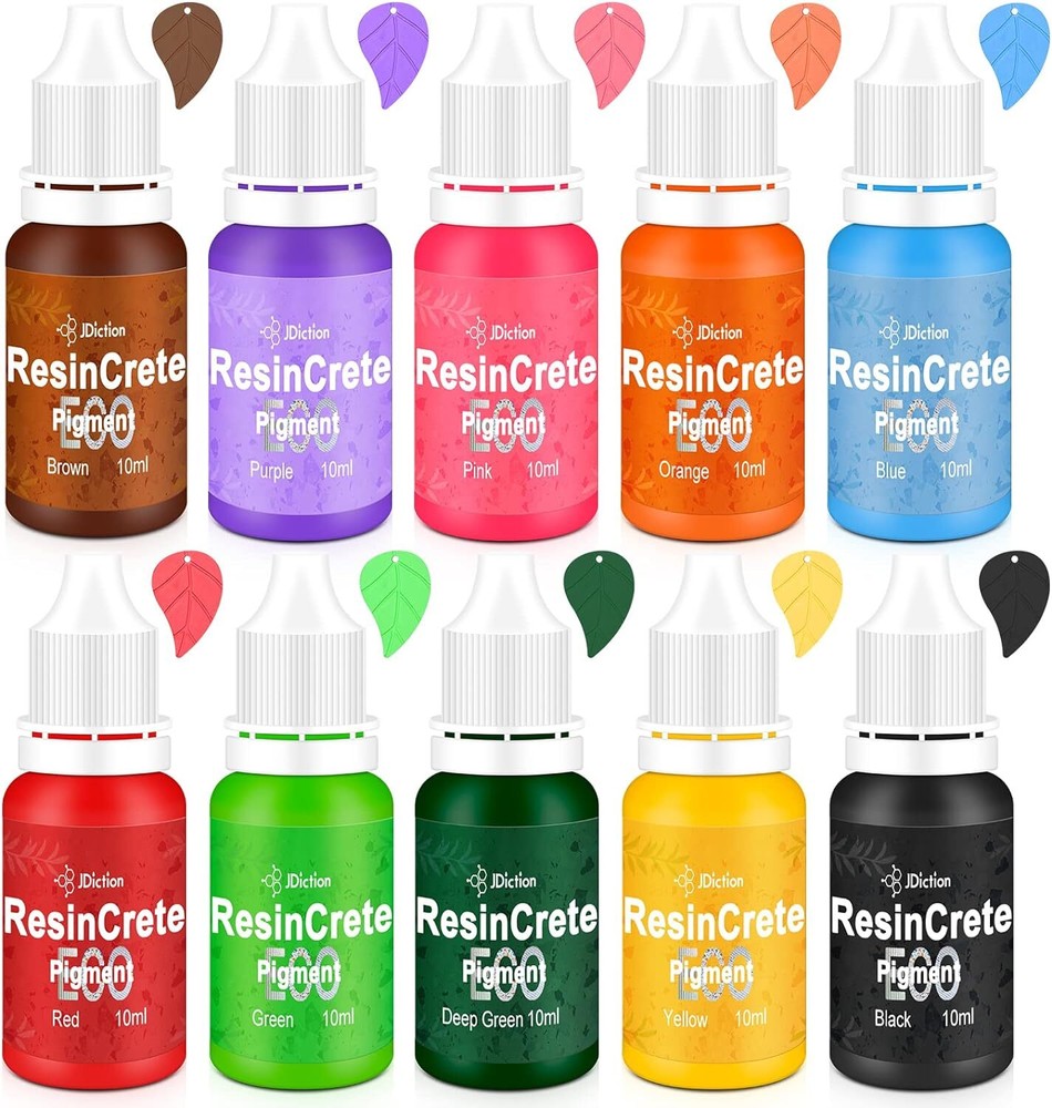 JDiction ResinCrete Pigment, 10 Color Highly Concentrated Multiple Colour