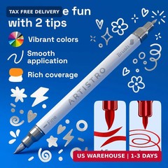 ARTISTRO 24 Metallic Acrylic Paint Markers – Paint Pens for Drawing, Brush + Fin