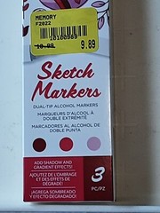 American Crafts Sketch Markers 3 boxes/3 alcohol markers red blue brown duel tip