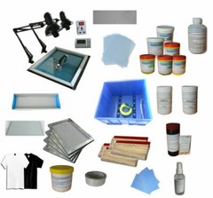 IntBuying 4 Color 1 Station Screen Printing Start Kit Commercial Silkscreen Set